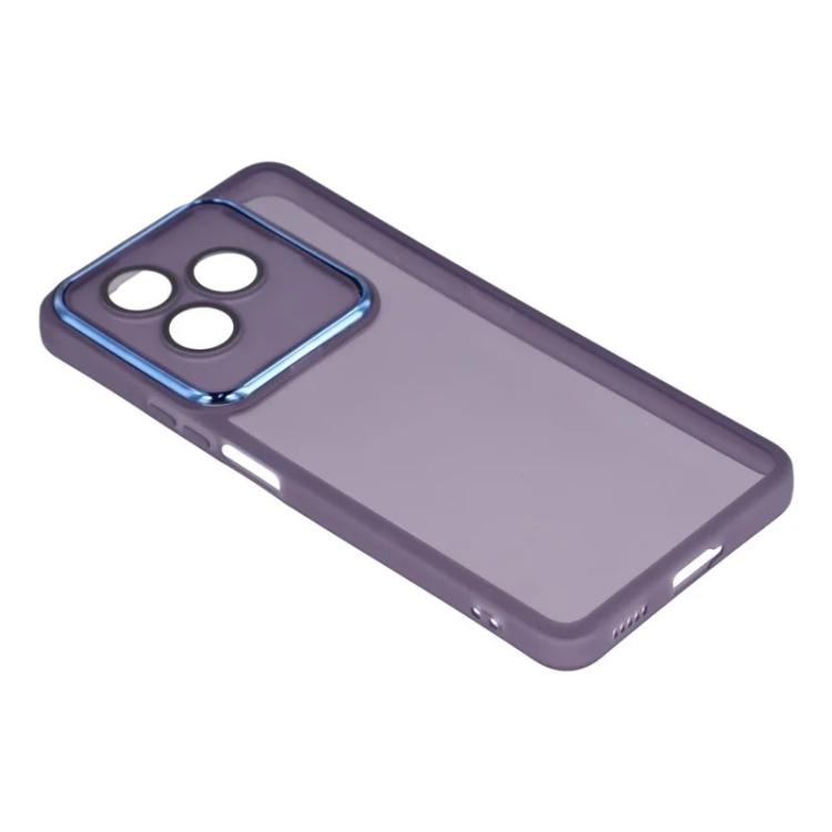 For Honor X8d 4G WANLONFENG Electroplated Frame Translucent TPU Phone Case with Screen Film