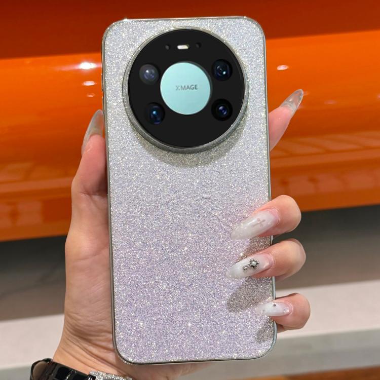 For  Huawei Mate 80 Pro Max Frosted Star Electroplated Frame Glitter Powder Phone Case