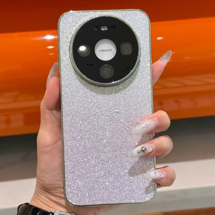 For  Huawei Mate 80 Pro Frosted Star Electroplated Frame Glitter Powder Phone Case