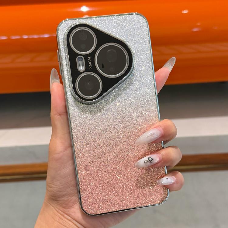 For  Huawei Pura 80 Pro+ 5G Frosted Star Electroplated Frame Glitter Powder Phone Case