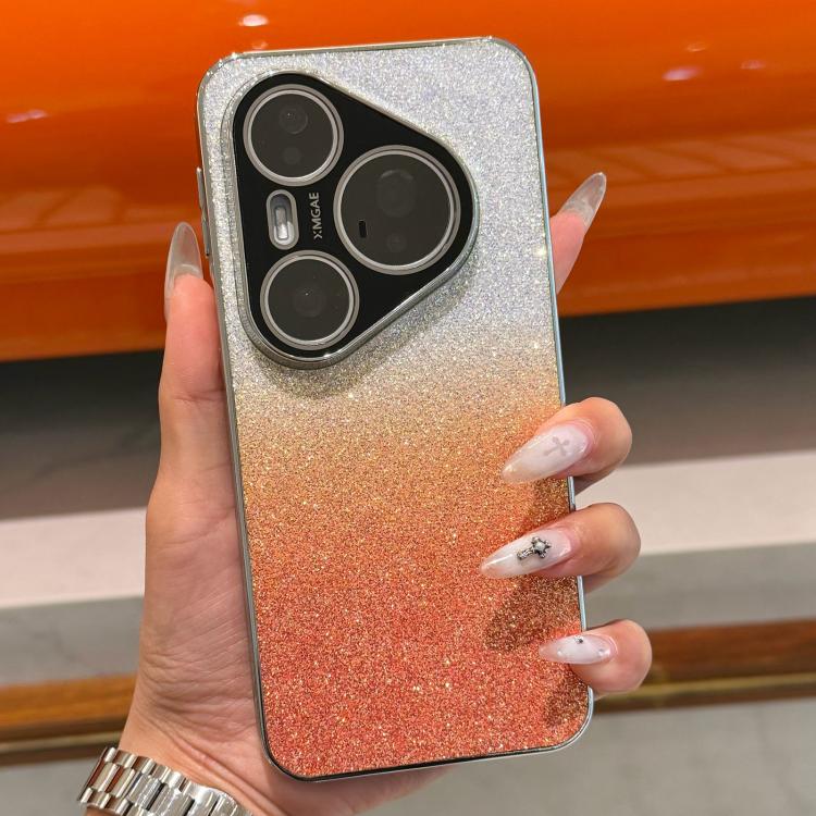 For  Huawei Pura 80 Pro+ 5G Frosted Star Electroplated Frame Glitter Powder Phone Case