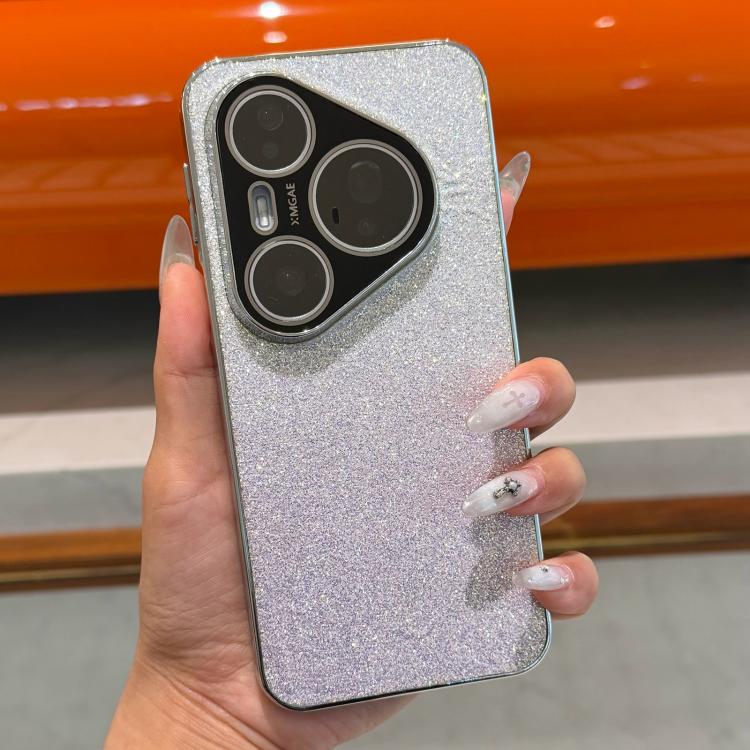For  Huawei Pura 80 5G Frosted Star Electroplated Frame Glitter Powder Phone Case