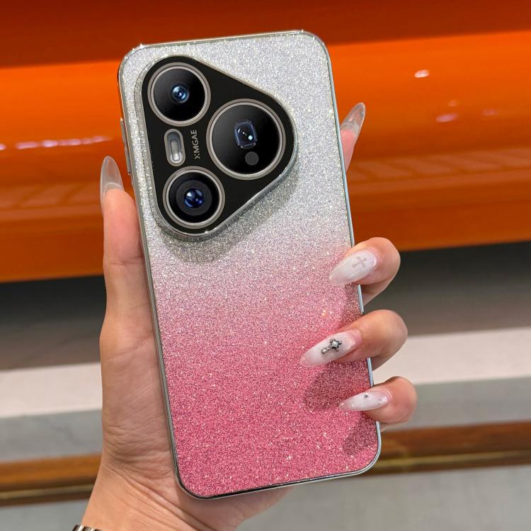 For  Huawei Pura 70 Frosted Star Electroplated Frame Glitter Powder Phone Case