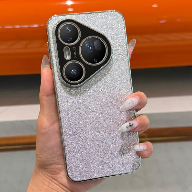 For  Huawei Pura 80 Ultra 5G Frosted Star Electroplated Frame Glitter Powder Phone Case