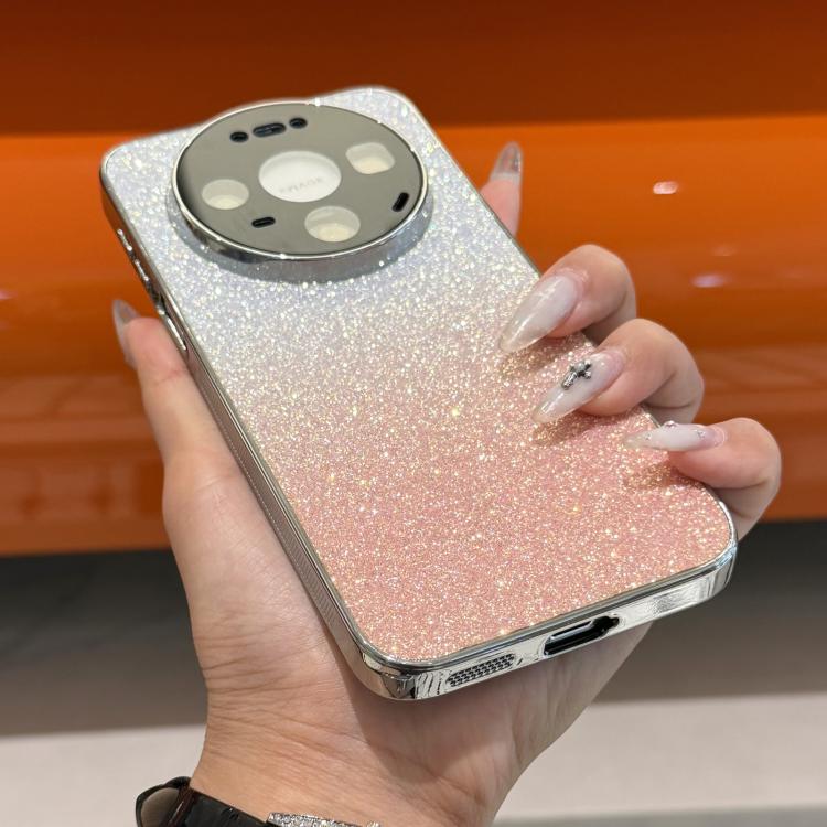 For  Huawei Mate 60 Pro Frosted Star Electroplated Frame Glitter Powder Phone Case