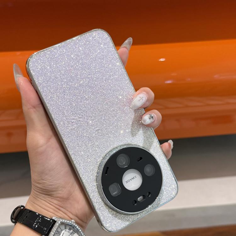 For  Huawei Mate 60 Frosted Star Electroplated Frame Glitter Powder Phone Case