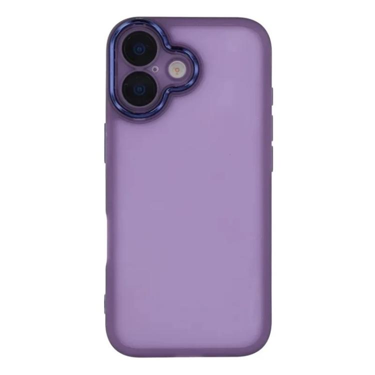 For iPhone 17 WANLONFENG Electroplated Frame Translucent TPU Phone Case with Screen Film