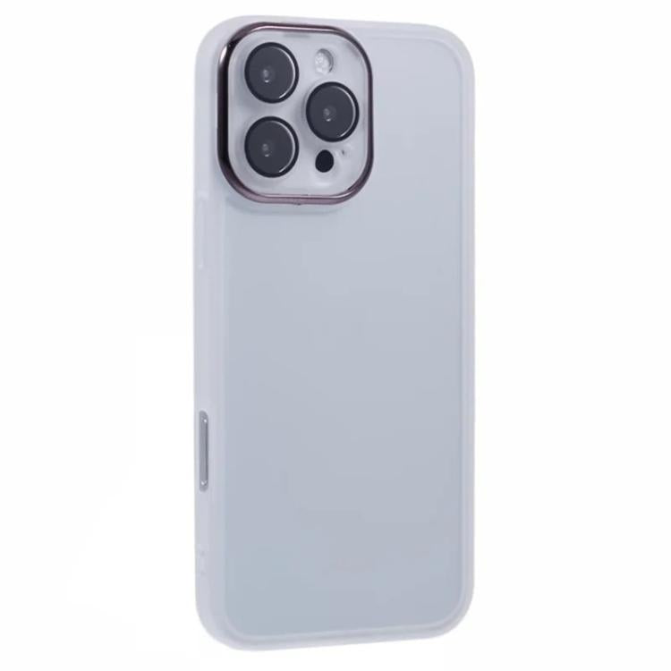 For iPhone 16 Pro Max WANLONFENG Electroplated Frame Translucent TPU Phone Case with Screen Film