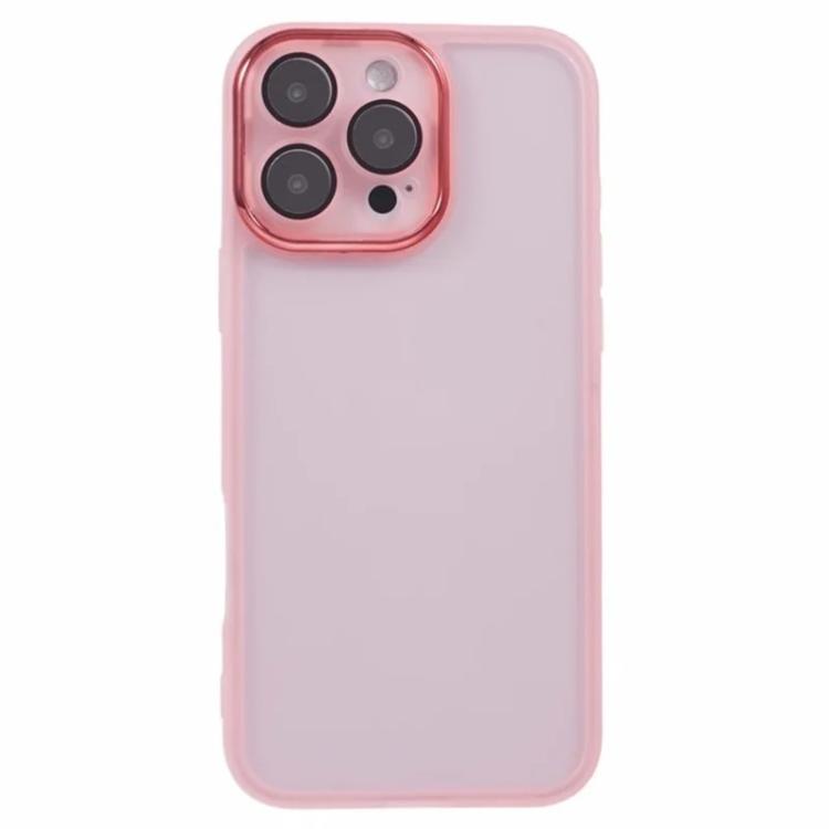 For iPhone 16 Pro Max WANLONFENG Electroplated Frame Translucent TPU Phone Case with Screen Film