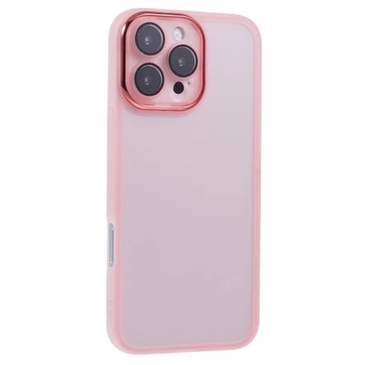 For iPhone 16 Pro Max WANLONFENG Electroplated Frame Translucent TPU Phone Case with Screen Film