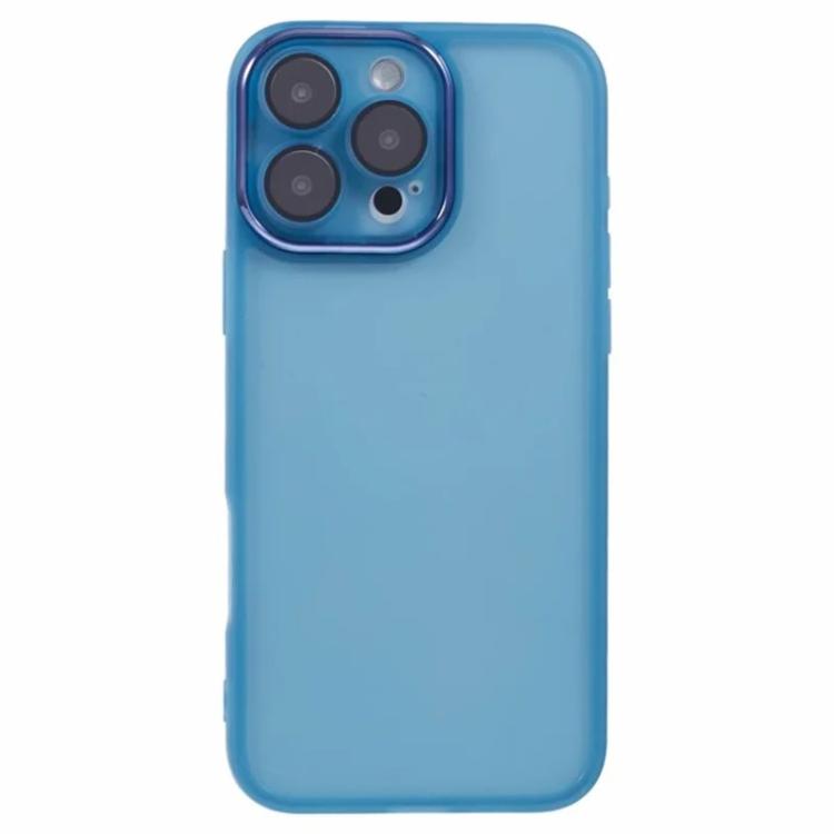 For iPhone 16 Pro Max WANLONFENG Electroplated Frame Translucent TPU Phone Case with Screen Film