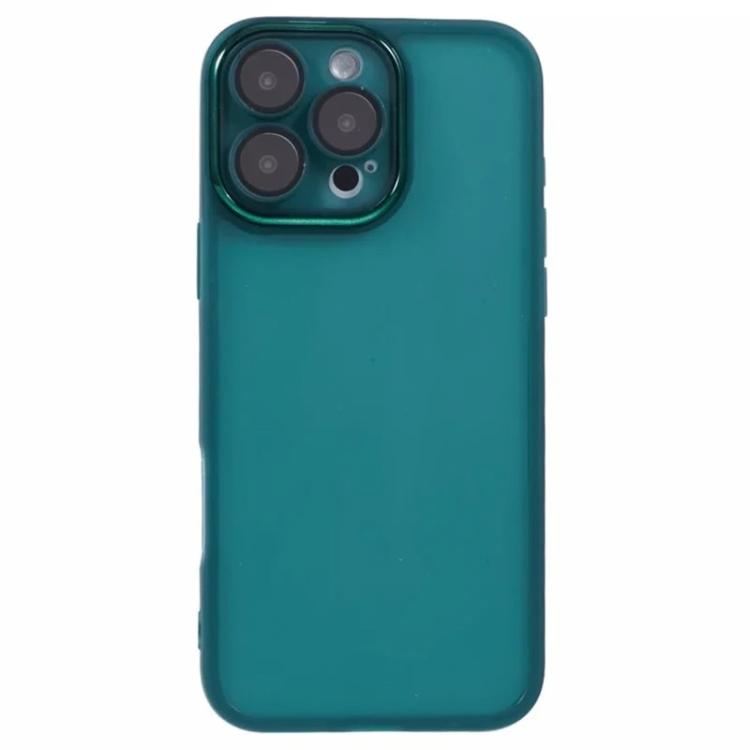 For iPhone 16 Pro Max WANLONFENG Electroplated Frame Translucent TPU Phone Case with Screen Film