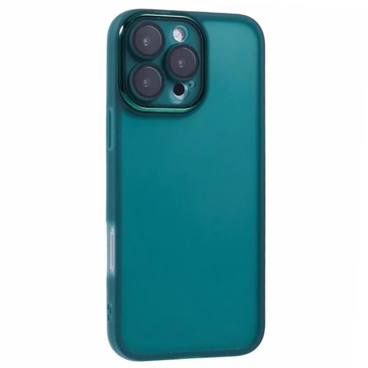 For iPhone 16 Pro Max WANLONFENG Electroplated Frame Translucent TPU Phone Case with Screen Film