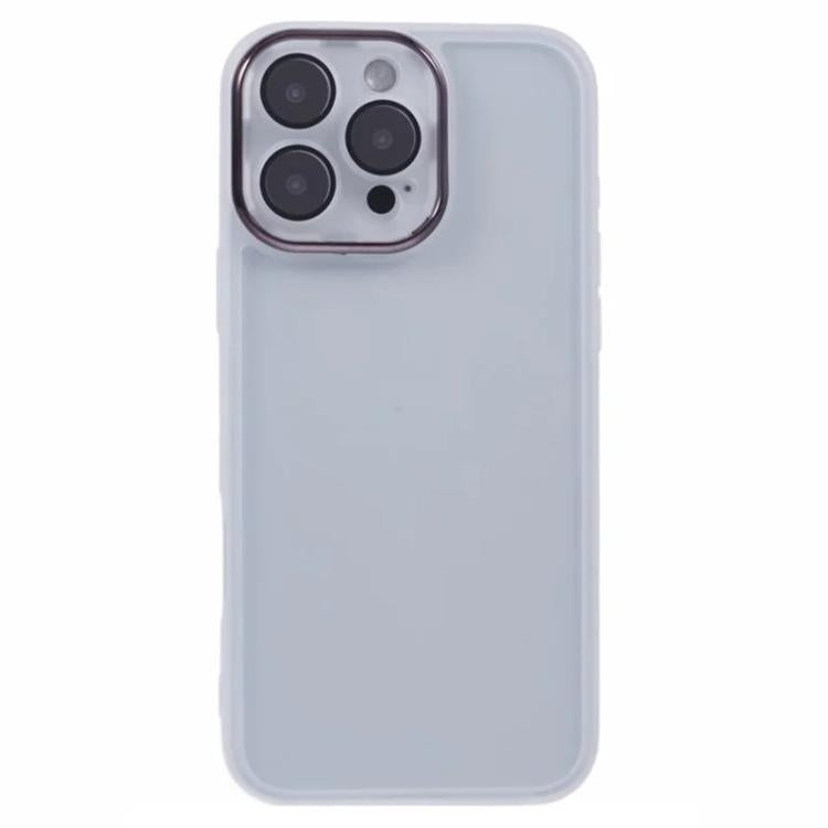 For iPhone 16 Pro WANLONFENG Electroplated Frame Translucent TPU Phone Case with Screen Film