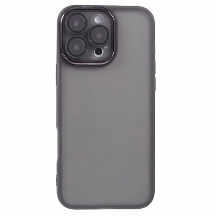 For iPhone 16 Pro WANLONFENG Electroplated Frame Translucent TPU Phone Case with Screen Film