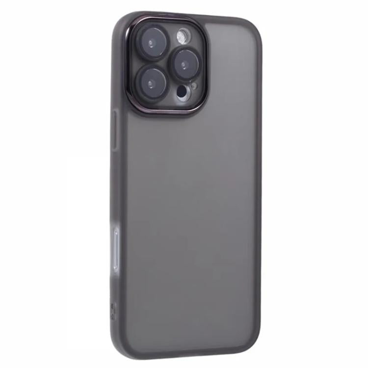 For iPhone 16 Pro WANLONFENG Electroplated Frame Translucent TPU Phone Case with Screen Film