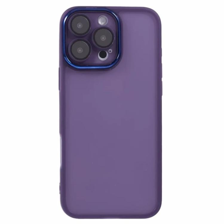 For iPhone 16 Pro WANLONFENG Electroplated Frame Translucent TPU Phone Case with Screen Film