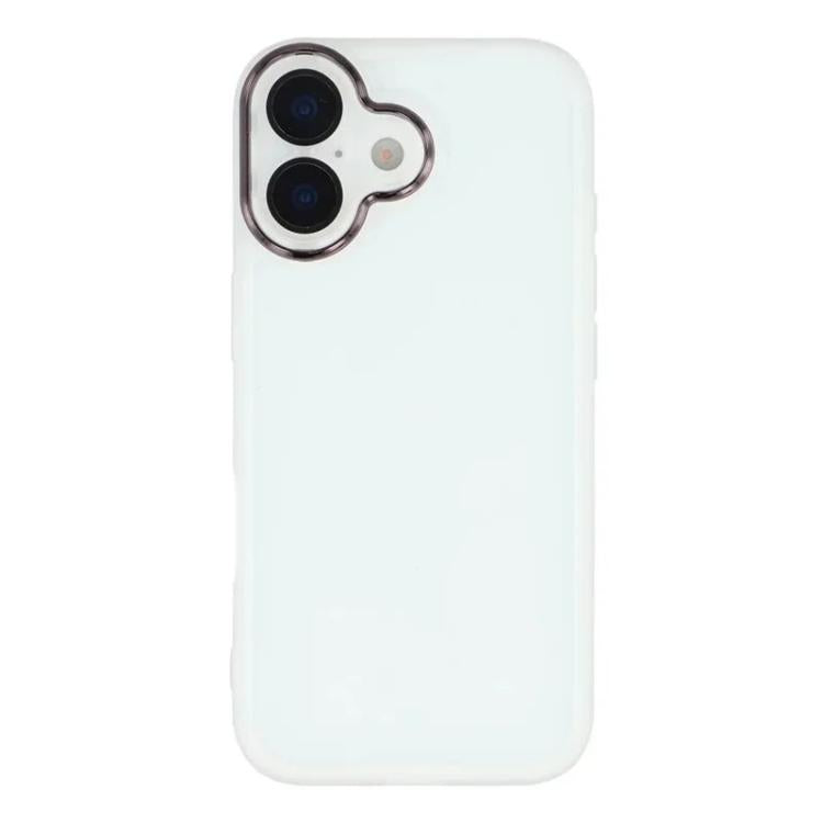 For iPhone 16 WANLONFENG Electroplated Frame Translucent TPU Phone Case with Screen Film