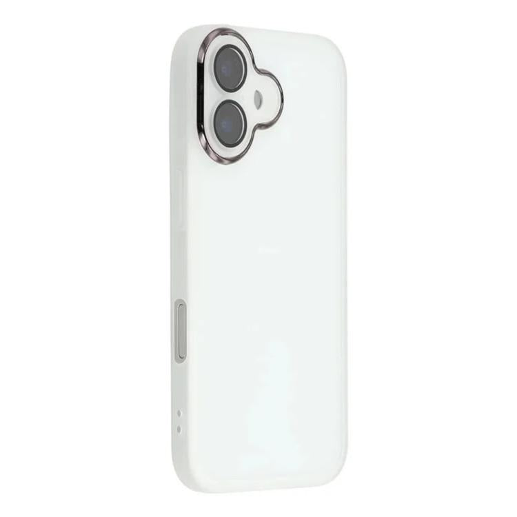 For iPhone 16 WANLONFENG Electroplated Frame Translucent TPU Phone Case with Screen Film
