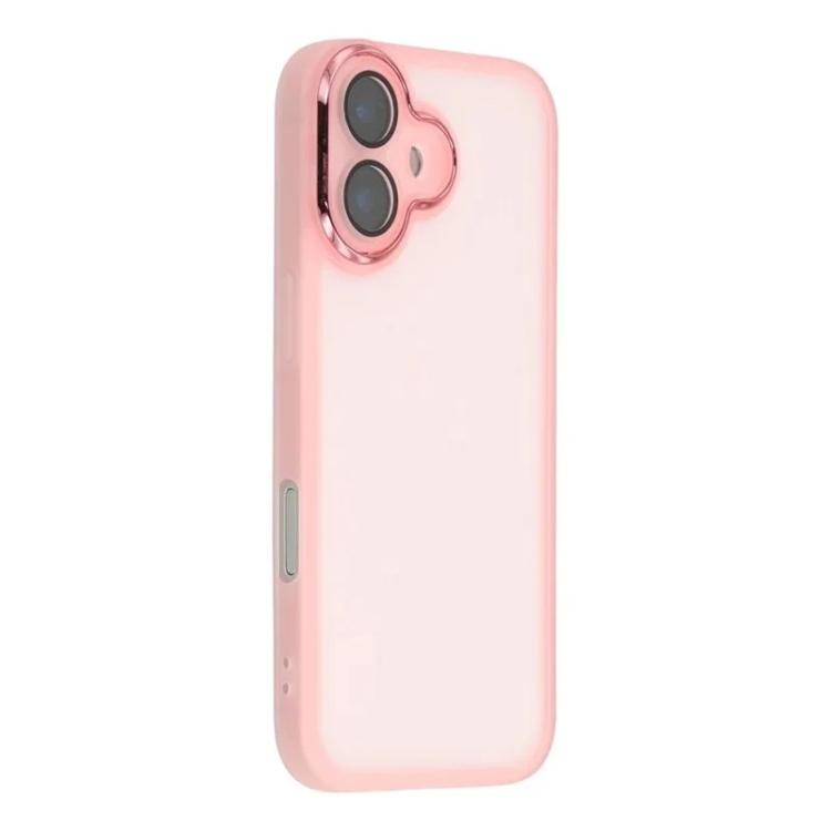 For iPhone 16 WANLONFENG Electroplated Frame Translucent TPU Phone Case with Screen Film