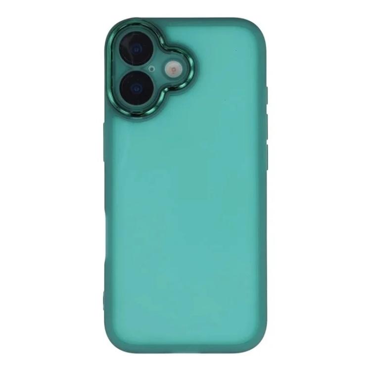 For iPhone 16 WANLONFENG Electroplated Frame Translucent TPU Phone Case with Screen Film