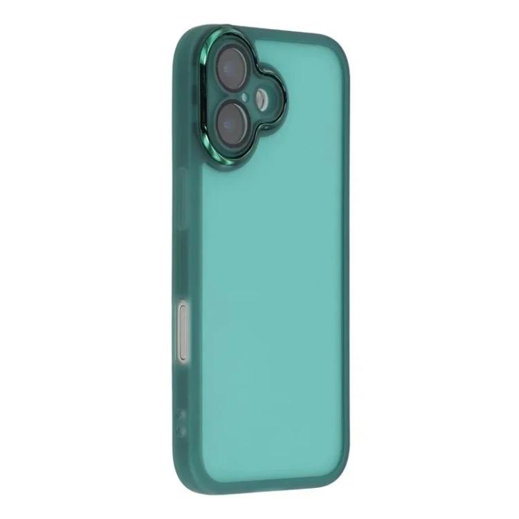 For iPhone 16 WANLONFENG Electroplated Frame Translucent TPU Phone Case with Screen Film