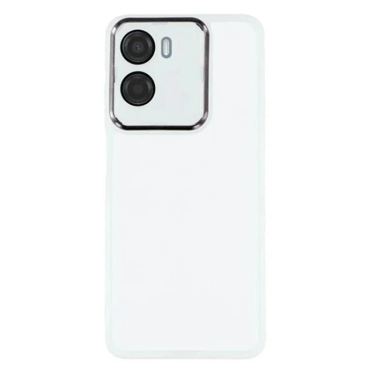 For Motorola Moto G05 4G WANLONFENG Electroplated Frame Translucent TPU Phone Case with Screen Film