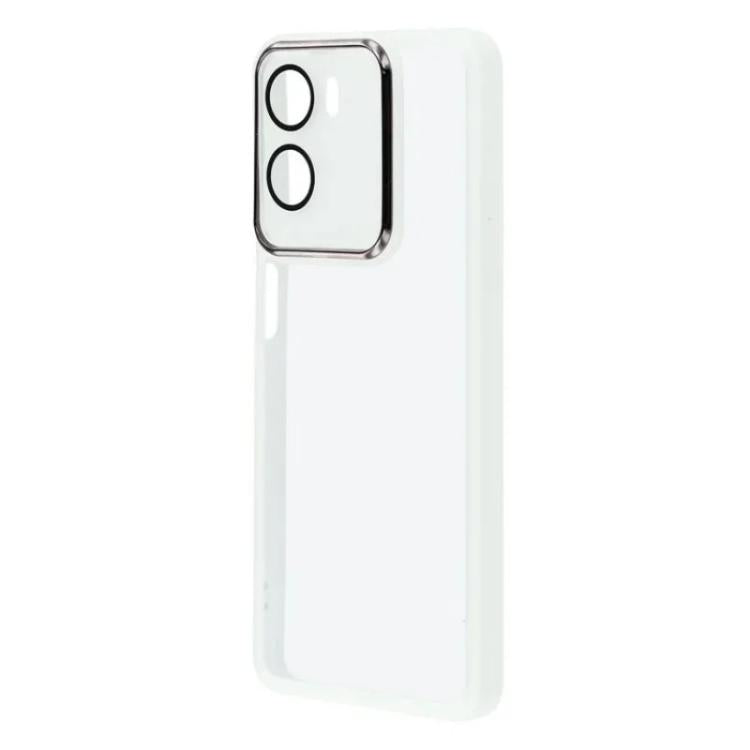For Motorola Moto G05 4G WANLONFENG Electroplated Frame Translucent TPU Phone Case with Screen Film