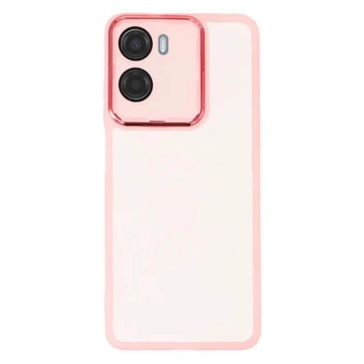 For Motorola Moto G05 4G WANLONFENG Electroplated Frame Translucent TPU Phone Case with Screen Film
