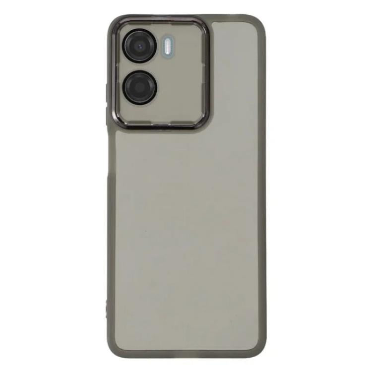 For Motorola Moto G05 4G WANLONFENG Electroplated Frame Translucent TPU Phone Case with Screen Film