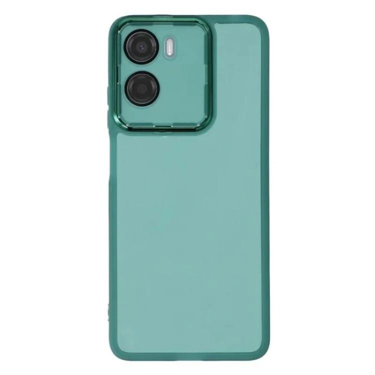 For Motorola Moto G05 4G WANLONFENG Electroplated Frame Translucent TPU Phone Case with Screen Film