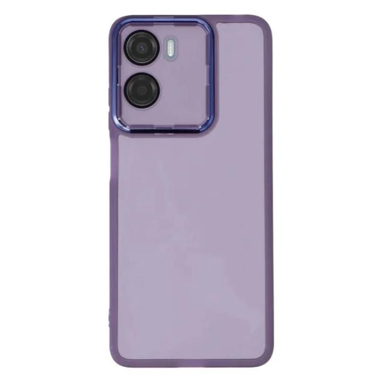 For Motorola Moto G05 4G WANLONFENG Electroplated Frame Translucent TPU Phone Case with Screen Film