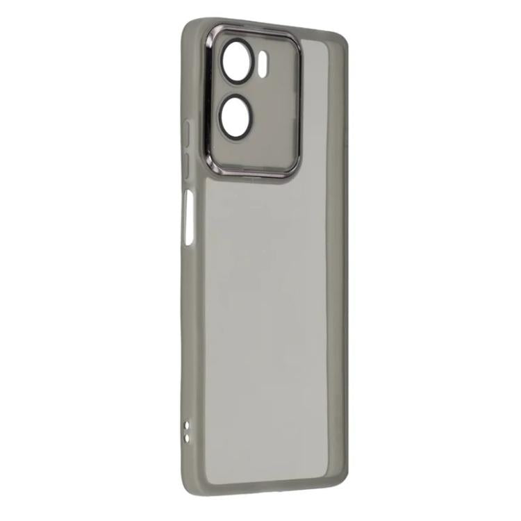 For Motorola Moto G06 Power / G06 4G WANLONFENG Electroplated Frame Translucent TPU Phone Case with Screen Film