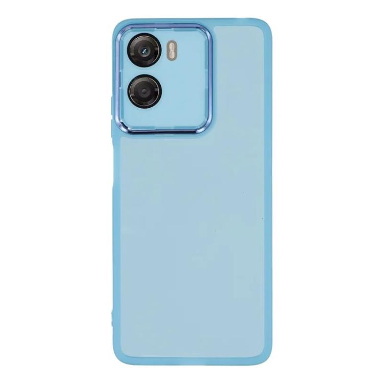 For Motorola Moto G06 Power / G06 4G WANLONFENG Electroplated Frame Translucent TPU Phone Case with Screen Film
