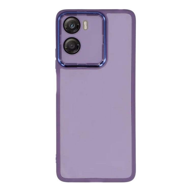 For Motorola Moto G06 Power / G06 4G WANLONFENG Electroplated Frame Translucent TPU Phone Case with Screen Film