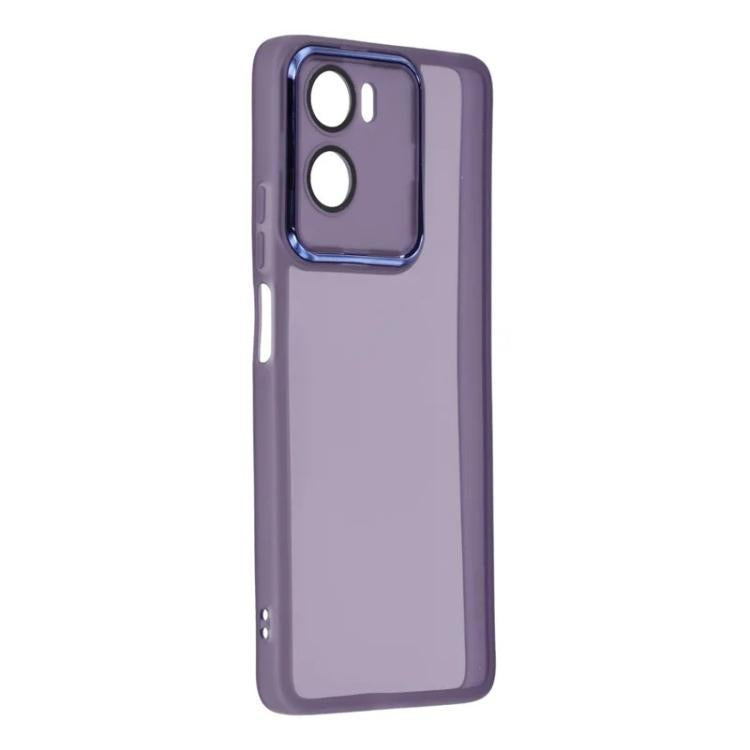 For Motorola Moto G06 Power / G06 4G WANLONFENG Electroplated Frame Translucent TPU Phone Case with Screen Film