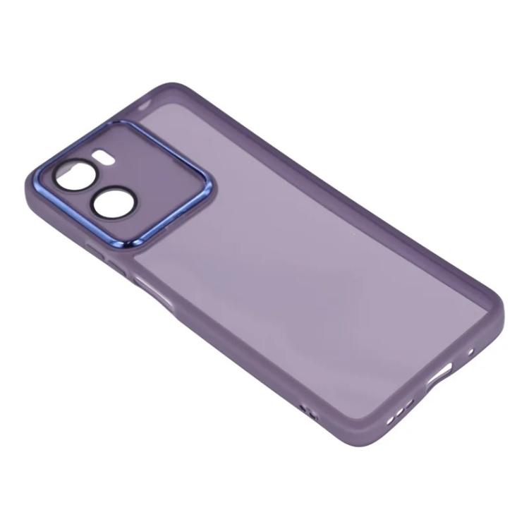 For Motorola Moto G06 Power / G06 4G WANLONFENG Electroplated Frame Translucent TPU Phone Case with Screen Film