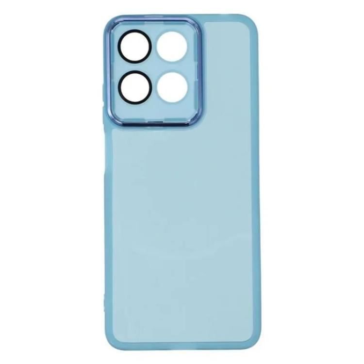 For Motorola Moto G17 Power / G17 4G WANLONFENG Electroplated Frame Translucent TPU Phone Case with Screen Film