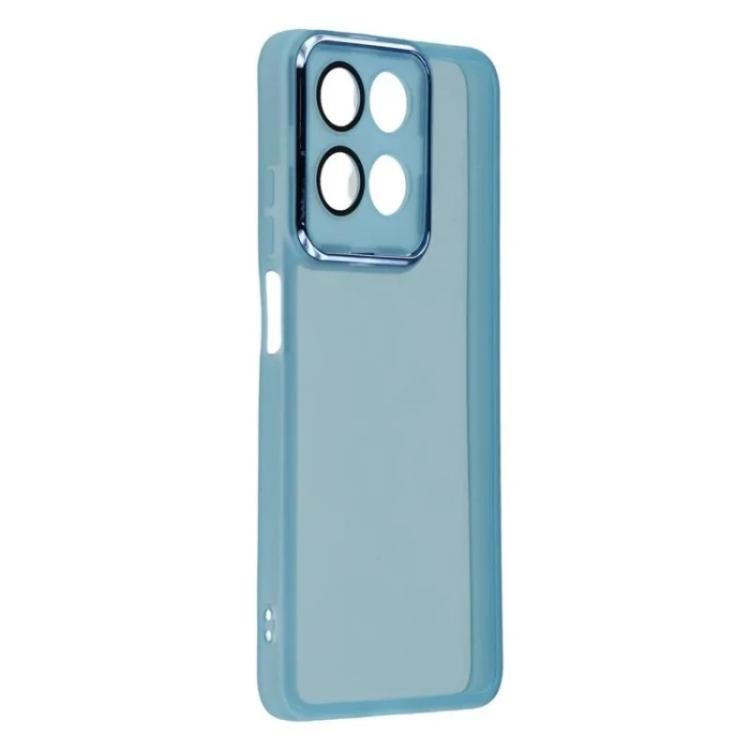 For Motorola Moto G17 Power / G17 4G WANLONFENG Electroplated Frame Translucent TPU Phone Case with Screen Film