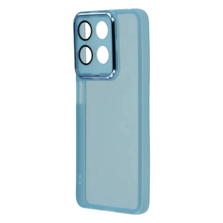 For Motorola Moto G17 Power / G17 4G WANLONFENG Electroplated Frame Translucent TPU Phone Case with Screen Film