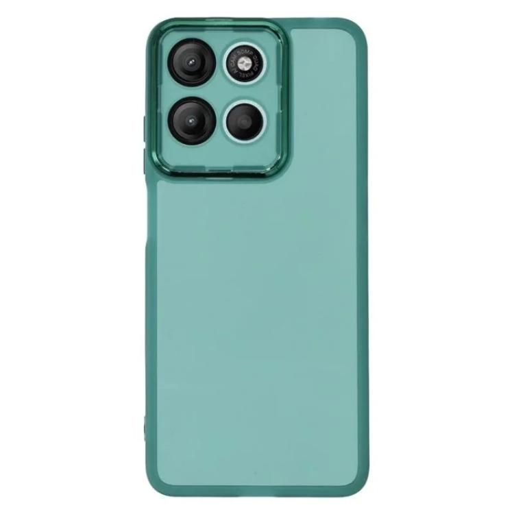 For Motorola Moto G17 Power / G17 4G WANLONFENG Electroplated Frame Translucent TPU Phone Case with Screen Film