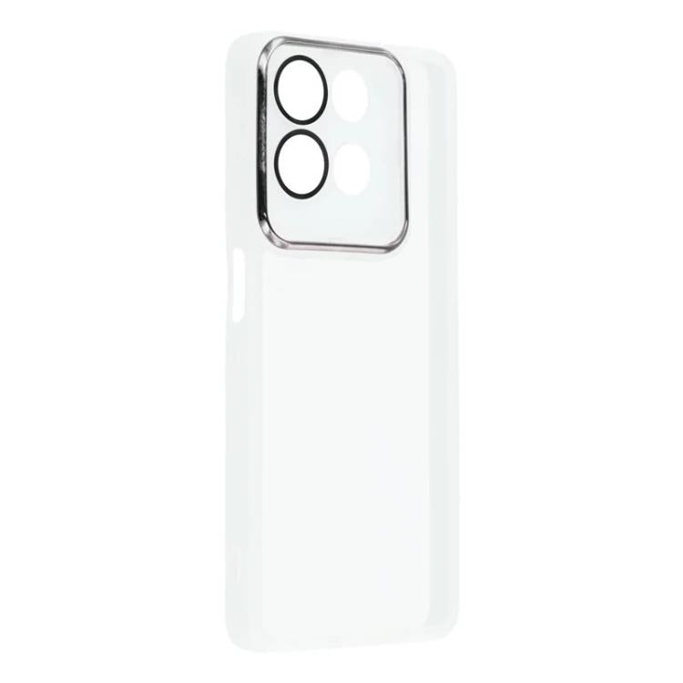 For Motorola Moto G56 5G WANLONFENG Electroplated Frame Translucent TPU Phone Case with Screen Film