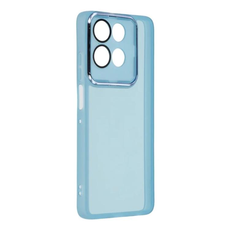 For Motorola Moto G56 5G WANLONFENG Electroplated Frame Translucent TPU Phone Case with Screen Film