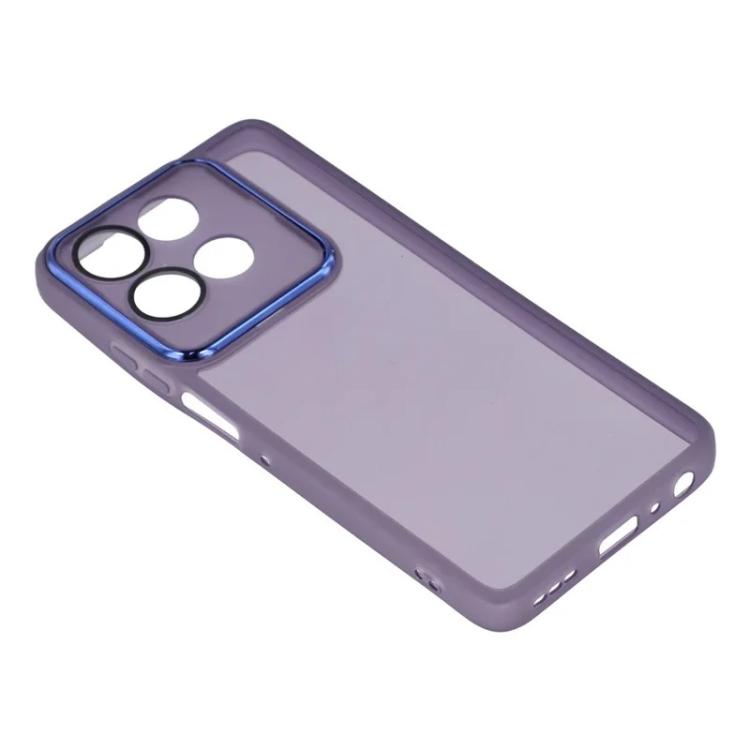 For Motorola Moto G56 5G WANLONFENG Electroplated Frame Translucent TPU Phone Case with Screen Film