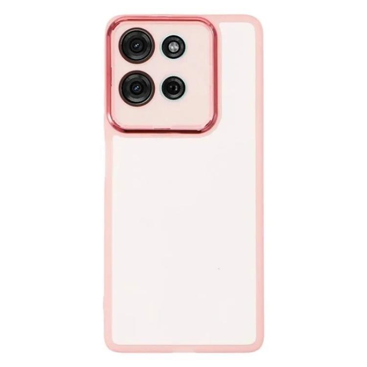 For Motorola Moto G75 5G WANLONFENG Electroplated Frame Translucent TPU Phone Case with Screen Film