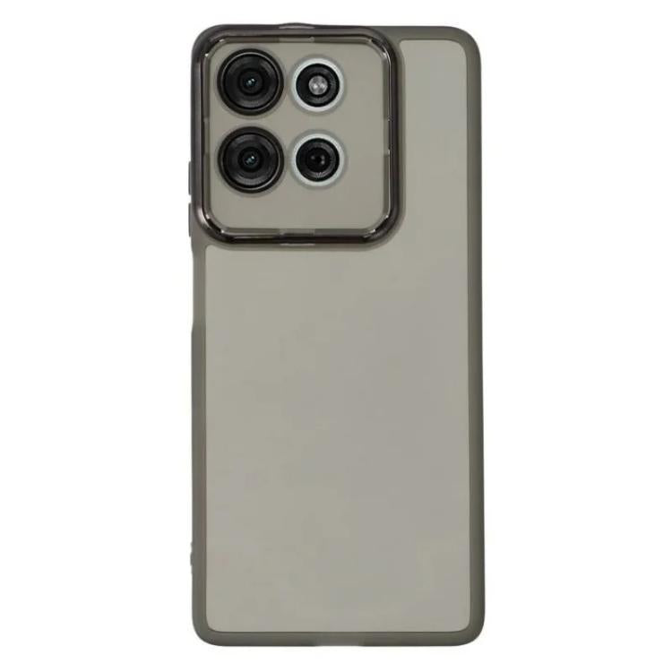For Motorola Moto G75 5G WANLONFENG Electroplated Frame Translucent TPU Phone Case with Screen Film