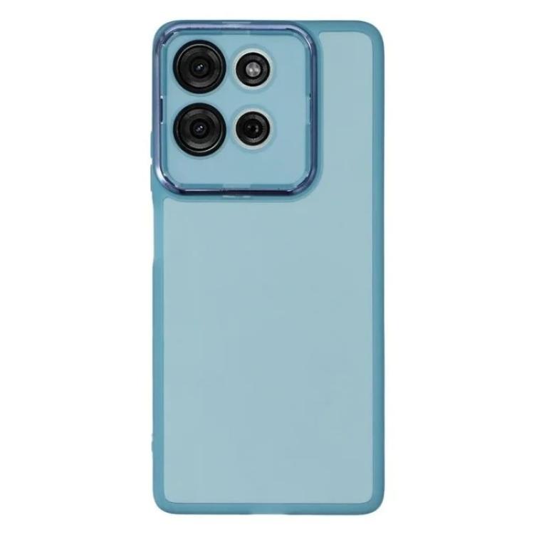 For Motorola Moto G75 5G WANLONFENG Electroplated Frame Translucent TPU Phone Case with Screen Film