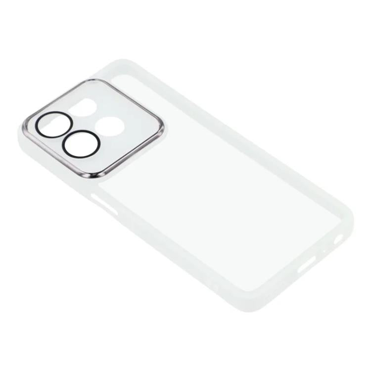 For Motorola Moto G86 5G WANLONFENG Electroplated Frame Translucent TPU Phone Case with Screen Film