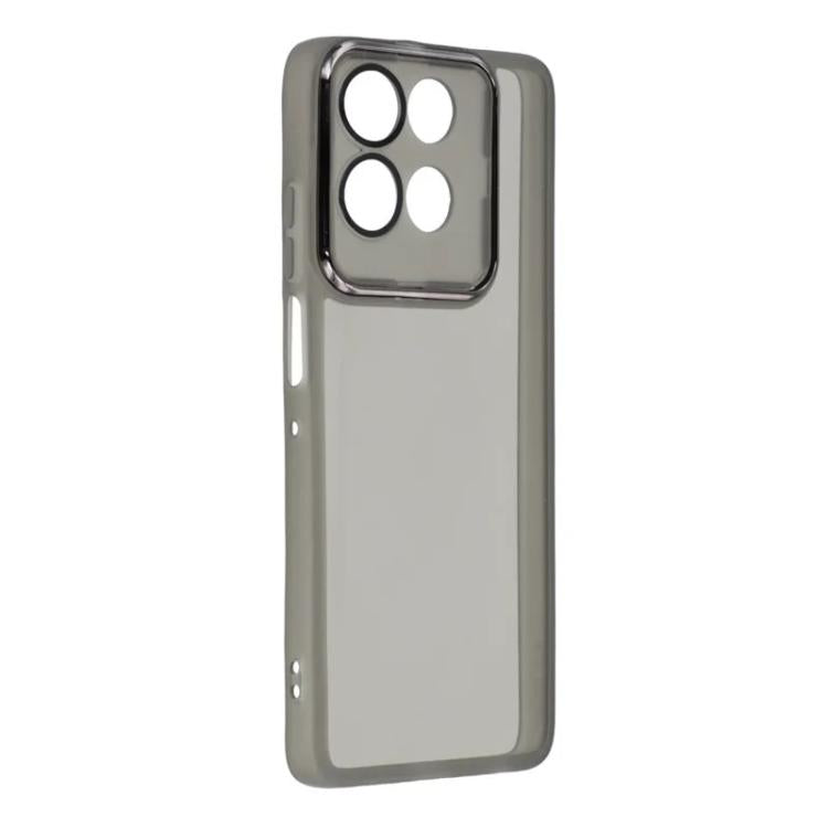 For Motorola Moto G86 5G WANLONFENG Electroplated Frame Translucent TPU Phone Case with Screen Film