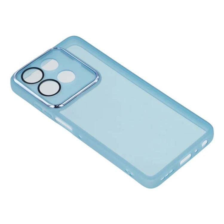 For Motorola Moto G86 5G WANLONFENG Electroplated Frame Translucent TPU Phone Case with Screen Film